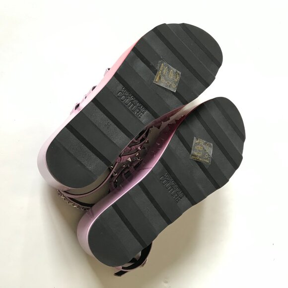 NWOB Versace Jeans Couture Mallory Platform Sandals Womens 35 5 Purple Red NEW - Picture 11 of 13